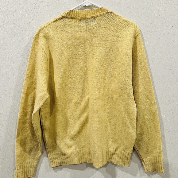 VTG Robert Bruce Men Yellow Crew Neck Long Sleeve Knit Sweater L USA Classic - Picture 2 of 13